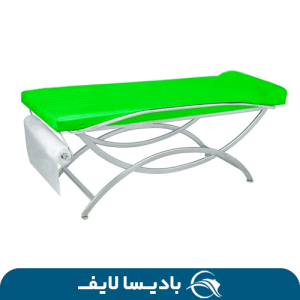 تخت معاینه پایه هلالی با طراحی ارگونومیک و قابلیت تنظیم برای استفاده در مراکز درمانی و پزشکی