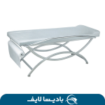 تخت معاینه پایه هلالی با طراحی ارگونومیک و قابلیت تنظیم برای استفاده در مراکز درمانی و پزشکی