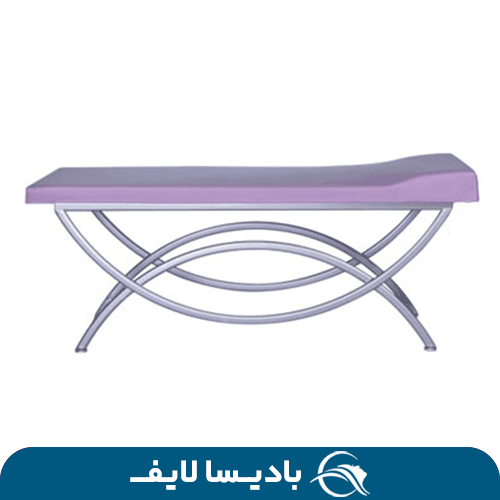 تخت معاینه پایه هلالی با طراحی ارگونومیک و قابلیت تنظیم برای استفاده در مراکز درمانی و پزشکی