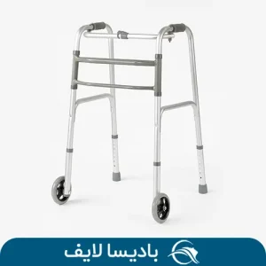 خرید واکر تاشو آلومینیومی چرخ‌دار سبک و ضدزنگ بادیسا لایف
